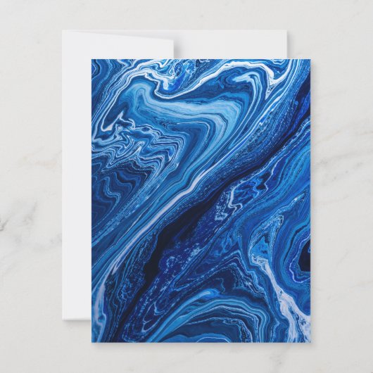Elegant Blue Ocean Waves Bar Mitzvah RSVP Karte (Rückseite)