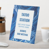 Elegant Blue Ocean Waves Bar Mitzvah Sockelschild (In SItu)