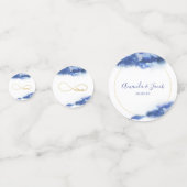 Elegant Blue Ombre Marble Gold Liebe Infinity Konfetti (Vorderseiten)