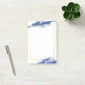 Elegant Blue Ombre Marble Personalisiert Post-it Klebezettel (Büro)