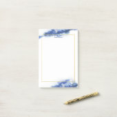 Elegant Blue Ombre Marble Personalisiert Post-it Klebezettel (Auf Schreibtisch)