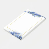 Elegant Blue Ombre Marble Personalisiert Post-it Klebezettel (angewinkelt)