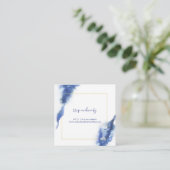 Elegant Blue Ombre Marble Wedding RSVP Cards Begleitkarte (Stehend Vorderseite)