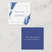 Elegant Blue Ombre Marble Wedding RSVP Cards Begleitkarte (Vorne/Hinten)