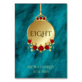 Elegant Blue Opulence Gold Luxury Royal Tischnummer (Rückseite)