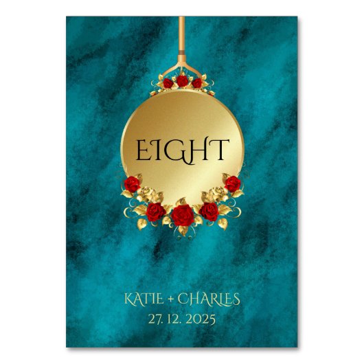 Elegant Blue Opulence Gold Luxury Royal Tischnummer (Vorderseite)