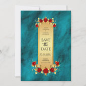 Elegant Blue Opulence Gold Luxus königliche Einlad Einladung (Vorderseite)