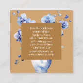 Elegant Blue Orchids Quadratische Visitenkarte (Rückseite)