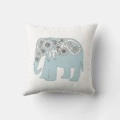 Elegant Blue Paisley Elephant Kissen (Rückseite)