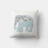 Elegant Blue Paisley Elephant Kissen (Vorderseite)