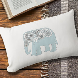 Elegant Blue Paisley Elephant Kissen Für Draußen