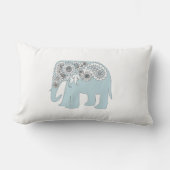 Elegant Blue Paisley Elephant Lendenkissen (Vorderseite)