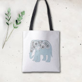 Elegant Blue Paisley Elephant Tasche