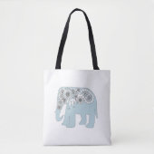 Elegant Blue Paisley Elephant Tasche (Vorderseite)