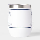 Elegant Blue Palm Tree Personalisiert (Rechts)