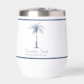 Elegant Blue Palm Tree Personalisiert (Vorderseite)