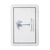 Elegant Blue Palm Tree Personalisiert Badematte (Vorderseite Vertikal)