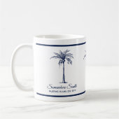 Elegant Blue Palm Tree Personalisiert Kaffeetasse (Links)