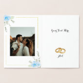 Elegant Blue Pansy Blume Wedding Folienkarte (Innenseite)