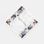 Elegant Blue Paper Napkin für Hochzeiten Serviette (Ecke)