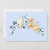 Elegant Blue Peach Floral Confirmation Dankeskarte (Rückseite)