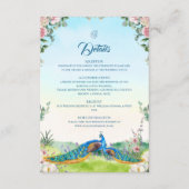 Elegant Blue Peacock Botanical Wedding Style Begleitkarte (Vorderseite)