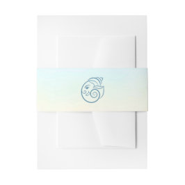 Elegant Blue Peacock Floral Wedding Einladungsbanderole