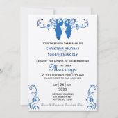 Elegant Blue Peakcock Wedding Invitation 5"x7" Einladung (Vorderseite)