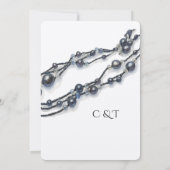 Elegant Blue Pearl Watercolor Moderne Hochzeit Save The Date (Rückseite)