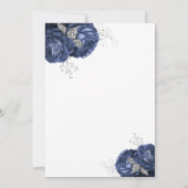 Elegant Blue Peonies Floral Wedding Einladung (Rückseite)