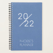 Elegant Blue Personalisiert 2022 Planer (Vorderseite)