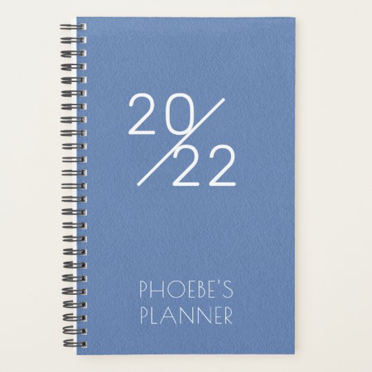 Elegant Blue Personalisiert 2022 Planer (Vorderseite)