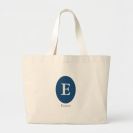 Elegant Blue Personalisiert Monogram Jumbo Stoffbeutel