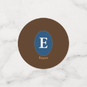 Elegant Blue Personalisiert Monogram Konfetti (Klein Vorderseite)