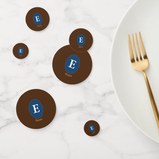 Elegant Blue Personalisiert Monogram Konfetti (Gruppe)