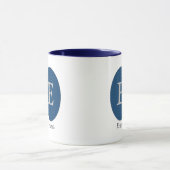 Elegant Blue Personalisiert Monogram Tasse (Zentrum)