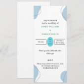 Elegant Blue Personalisiert Wedding Einladung (Vorne/Hinten)