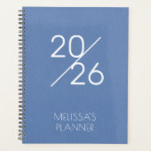 Elegant Blue Personalized 2026 Planner Planer (Vorderseite)