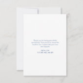 Elegant Blue Petals und Prosecco Dankeskarte (Rückseite)