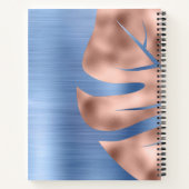 Elegant Blue Pink Monogram Notizblock (Rückseite)