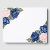Elegant Blue Pink Roses Blumenbeerdigung Gästebuch (Rückseite)