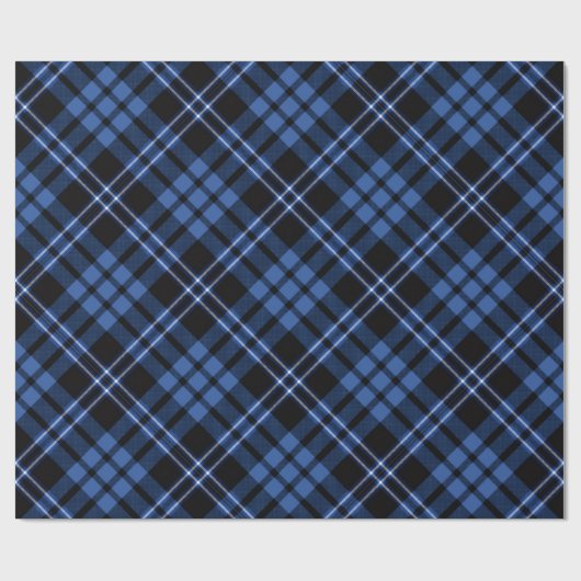 Elegant Blue Plaid Pattern Geschenkpapier (Flach)