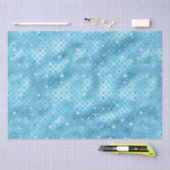 Elegant Blue Polka Dot Metallic Glitzer Pattern Seidenpapier (Handwerk)