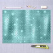 Elegant Blue Polka Dot Metallic Glitzer Pattern Seidenpapier (Handwerk)
