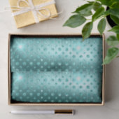 Elegant Blue Polka Dot Metallic Glitzer Pattern Seidenpapier (Geschenk)