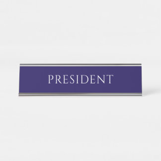 Elegant Blue President Name Plate Schreibtischnamensplakette
