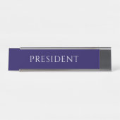 Elegant Blue President Name Plate Schreibtischnamensplakette (Vorderseite )