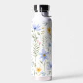 Elegant Blue Purple Watercolor Wildflower Trinkflasche (Links)