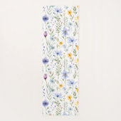 Elegant Blue Purple Wildflower Watercolor Name Yogamatte (Rückseite)
