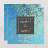 Elegant Blue Quartz Wedding Einladung (Vorne/Hinten)